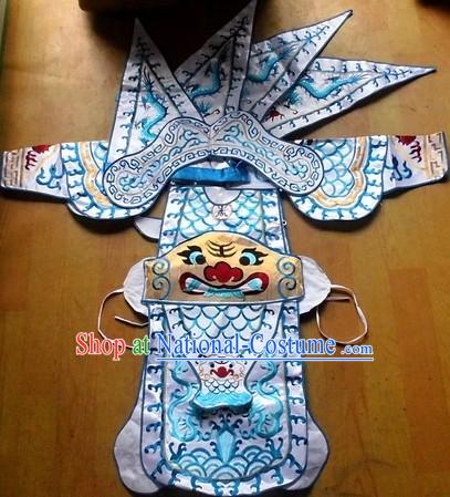 Traditional Chinese Embroidered Dragon Armor Da Kao Costume Complete Set for Boys