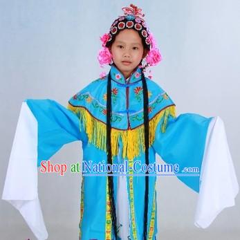 Asian Peking Opera Hua Dan Lady Costumes Wig and Hair Accessories for Kids