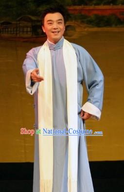 Traditional Chinese Hai Tang Long Robe and Scarf for Men