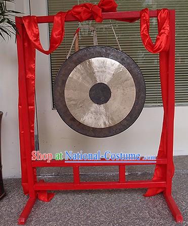 Traditional Chinese Red Wooden Gong Stand