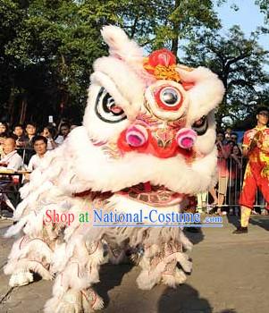 Powerful White Lion Dance Chinese New Year Fut San Costumes Complete Set