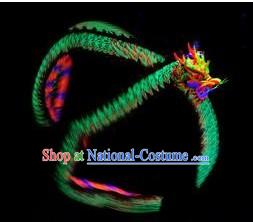 Green Luminous Dragon Dance Costumes Full Set