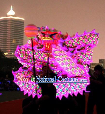 Top Pink Luminous Dragon Dance Costumes Full Set