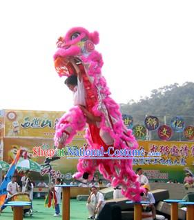 Pink Lion Dancing Costume Complete Set for Display and Play