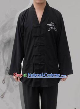 Classic Black Cotton Mandarin Chinese Wu Shu Uniform