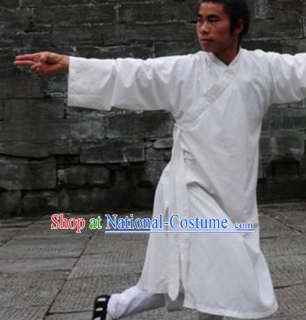 Top Quality Black Natural Flax Mandarin Chinese Martial Arts Robe and Pants