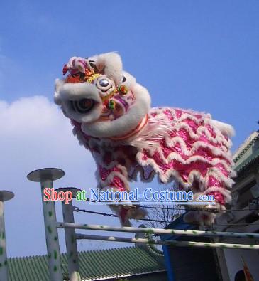 Cute Pink Handmade Lion Dance Costumes Complete Set