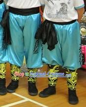 Light Blue Professional Dragon Dancer Pants and Kung Fu Belt