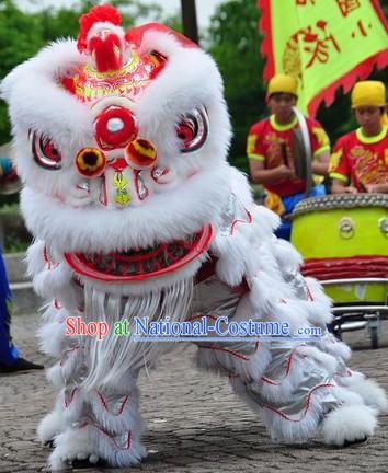 Friendly Red Ribbon Stunning Beautiful Hok San Lion Dance Costumes Complete Set