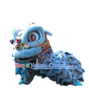 Top Quality Light Blue Hok San Southern Lion Dance Costumes Complete Set