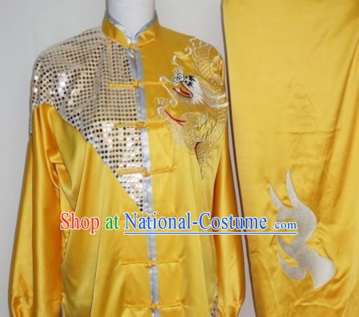 Top Silk Broadcloth Kung Fu Championship Dragon Uniform Complete Set