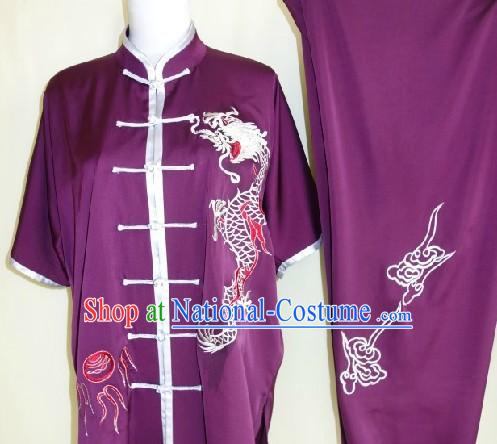 Traditional Chinese Silk Dragon Martial Arts Stage Performance Suit