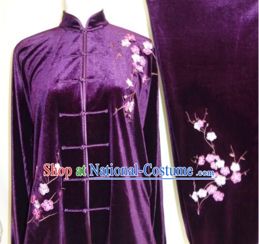 Top Velvet Plum Blossom Embroidery Martial Arts Uniform