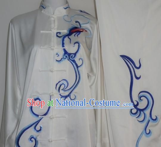 Top Chinese Traditional Blue Dragon Silk Kung Fu Supplies for Adults