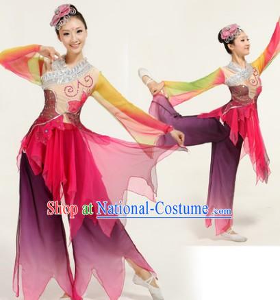 Ai Lian Shuo Lotus Legend Classical Dance Costumes and Headwear Complete Set