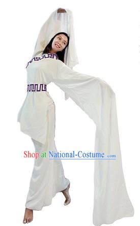 White Water Sleeves Classical Dance Costumes for Women