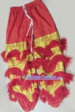 Red Wool Chinese Lion Dance Pants