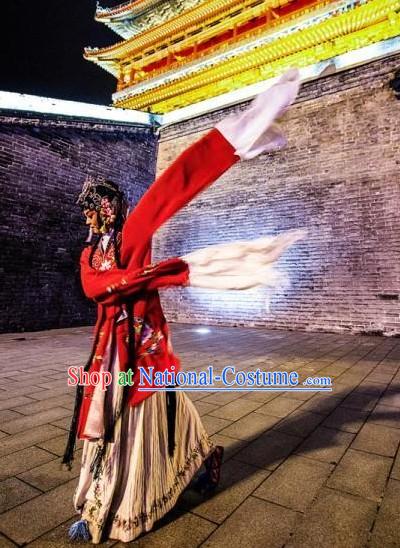 Traditional Chinese Beijing Opera Hua Dan Costumes Complete Set