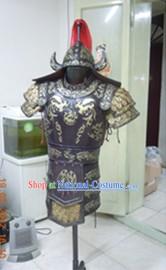 Ancient Chinese Military Armour Clothes and Helmet Complete Set for Adults