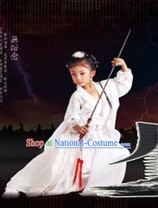 Pure White Dragon Lady Costumes for Kids