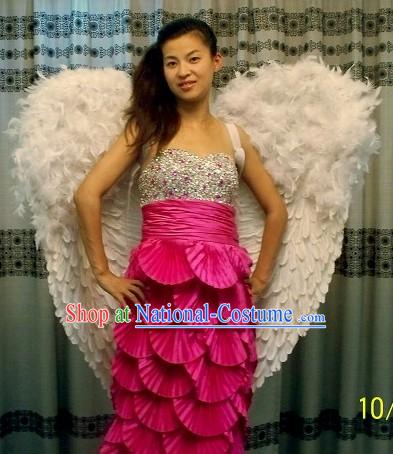 Handmade Professional Dance White Angel Wings