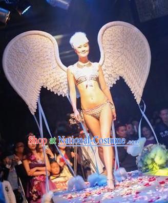 Handmade Professional Stage Performance Big White Angel Wings