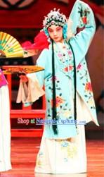 Traditional Chinese Blue Peking Opera Hua Dan Robe for Kids