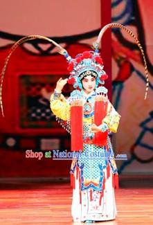 Traditional Chinese Peking Opera Mu Guiying Heroine Costumes for Kids