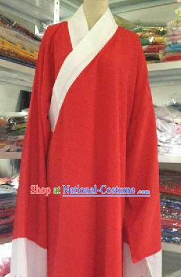 Traditional Chinese Red Long Robe Water Sleeves Costumes