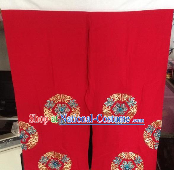 Traditional Chinese Silk Hands Embroidered Pants