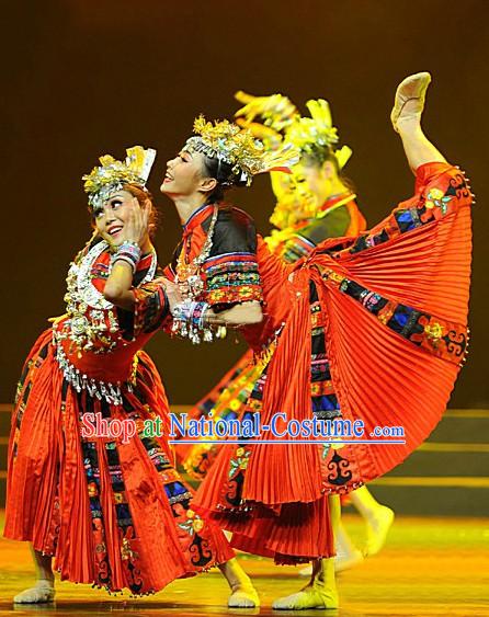 Traditional Chinese Miao Ethnic Dance Costumes for Women