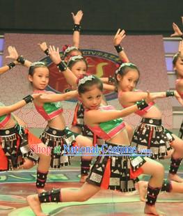 Miao Ethnic Folk Dance Costumes Complete Set for Kids