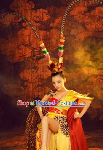 Monkey King Sun Wukong Female Version Costumes and Headwear Complete Set