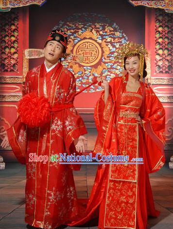 Chinese Folk Wedding Outfits for Men and Women