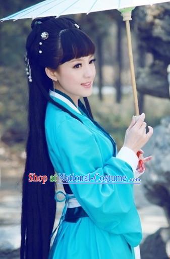 Ancient Chinese Blue Hanfu Outfit