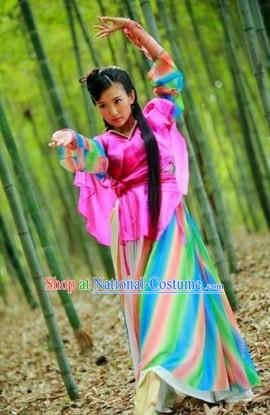 Rainbow Swordswoman Costumes and Headdress Complete Set