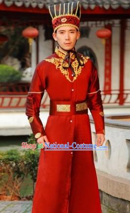 Ancient Chinese General Outfits and Hat Complete Set