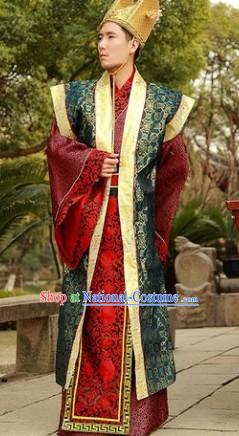 Ancient Chinese Government Official Outfits and Hat Complete Set for Men