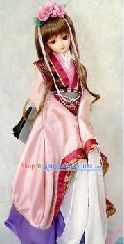 Chinese COS Ancient Costumes and Headdress Complete Set