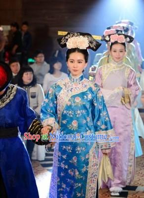 Qing Dynasty Ma Er Tai Ruo Xi Clothing and Headdress Complete Set