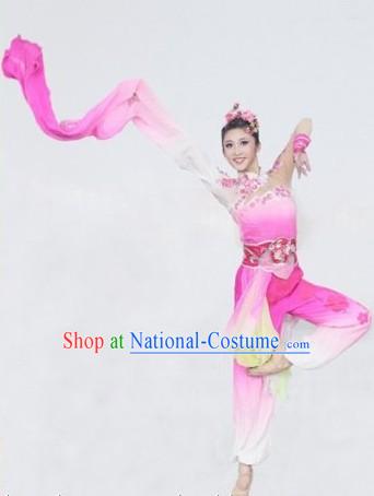 Traditional Chinese Ta Mei Plum Blossom Dance Costumes and Headwear Complete Set