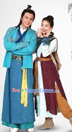 Ancient Chinese Young Couple Clothes for Men and Women