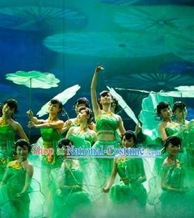 Jasmine Flower Group Dance Green Costumes