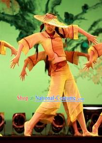 Bamboo Hat Dance Costume Dancewear and Hat Complete Set