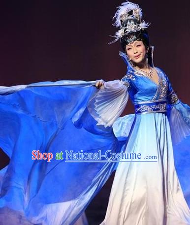 Li Yugang Style Opera Performance Dance Costume Dancewear and Hair Accessories Complete Set