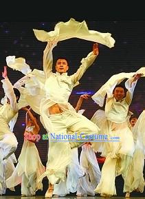 Pure White Male Dance Costumes for Both Student and Professional Dancers