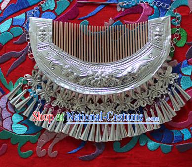 Traditional Miao Ethnic Silver Comb Headpieces