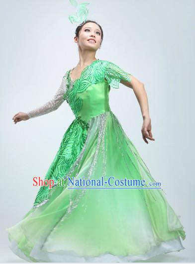 Green Spring Recital Dance Uniform and Headwear