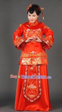 Red Xiuhe Wedding Garment Romantic Dress