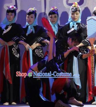 National Minority Black Group Dancing Costumes for Women